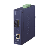 Convertidor de Medios Industrial PoE+ 1000BASE-LX a 10/100/1000BASE-T 802.3at (SC,SM) -20 km
