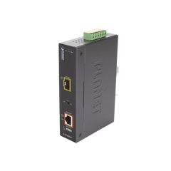 Convertidor de Medios PoE Industrial, Puerto SFP 1000BASE-SX/LX a Puerto RJ45 Gigabit con Salida PoE 802.3at (Hasta 30 W).