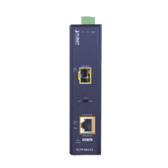Convertidor de Medios PoE Industrial, Puerto SFP 1000BASE-SX/LX a Puerto RJ45 Gigabit con Salida PoE 802.3at (Hasta 30 W).