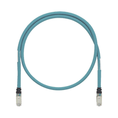 Patch Cord Cat6A de Grado Industrial 600V, Blindado SF/UTP, Calibre 26 AWG, Color Aqua, 1.5m