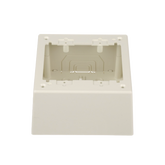 Caja de Pared Superficial Doble, con Divisor Opcional, Uso Universal con Placas de Pared, Color Blanco Mate