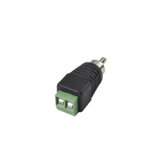 Adaptador RCA Macho Tipo Jack Polarizado / Terminales Tipo Tornillo / Polarizado (+/-) / Recomendado para Video y Audio en Sistemas de Video Vigilancia a 2 Hilos