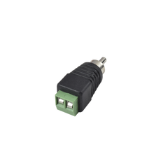 Adaptador RCA MACHO Tipo Jack Polarizado / Terminales Tipo Tornillo / Polarizado (+/-) / Recomendado para Video y AUDIO en sistemas de video vigilancia a 2 Hilos.