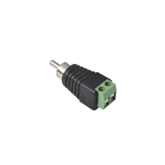 Adaptador RCA MACHO Tipo Jack Polarizado / Terminales Tipo Tornillo / Polarizado (+/-) / Recomendado para Video y AUDIO en sistemas de video vigilancia a 2 Hilos.