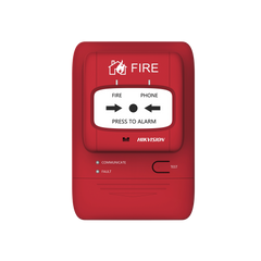 (HikFire) Botón Manual de Alarma contra Incendios / Comunicación LoRa / Indicador Multicolor / Reseteo con Llave / Instalación en Pared