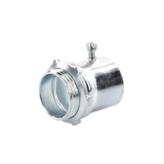 Conector 1 1/2" (38mm) pared delgada con tornillo galvanizado etiqueta verde