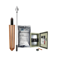 Kit de Pararrayo con Punta en Acero Inoxidable con Diámetro de Protección de 160 metros.