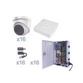 KIT TurboHD 1080p Lite / DVR 16 Canales / 16 Cámaras Eyeball Exterior ( 2.8mm) / Transceptores / Conectores / Fuente de Poder Profesional