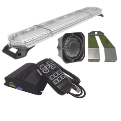 Kit de Sirena, Bocina y Torreta de 48", Con 96 LEDs, Ambar, Ideal para equipar unidades de seguridad privada, minería e industria