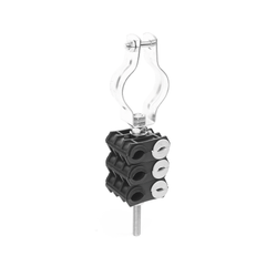 KIT de Tres Sujetadores de plastico para seis cables de 6 a 8 mm con todo y hardware de instalación en tubos de 1 1/4 in