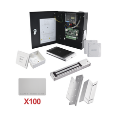 Kit de Control de Acceso con TARJETA para 1 Puerta con lector de Entrada y Salida / TODO INCLUIDO / Software IVMS4200 incluido