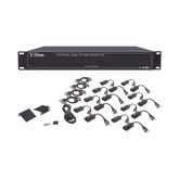 Kit de TRANSCEPTOR ACTIVO DE 16 Canales / VIDEO+PODER en un solo Cable UTP / 150m en 4K, 200m en 5 MP/ Envía 36 Vcc y recibe 12 Vcc / TODO INCLUIDO PARA RACK / Compatible con cámaras HD-TVI/CVI/AHD/CVBS / Instalación Limpia