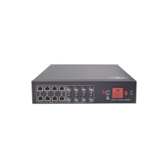 Kit de TRANSCEPTOR ACTIVO DE 8 CANALES / VIDEO+PODER en un solo Cable UTP / 150 metros en 4K, 200 metros en 5 MP/ Envía 36 Vcc y Recibe 12 Vcc / TODO INCLUIDO PARA RACK / Compatible con cámaras HD-TVI/CVI/AHD/CVBS / INSTALACIÓN LIMPIA