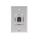 Placa de Pared Telefónica, Salida de 1 Puerto Keystone, con Jack Cat6 Estilo 110 de Impacto, de Acero Inoxidable