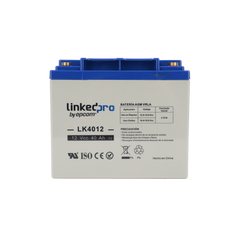 Batería 12 V / 40 Ah / UL / Tecnología AGM / Para uso en equipo electrónico, Alarmas de Intrusión / Incendio/ Control de acceso / Video Vigilancia / Terminales T2