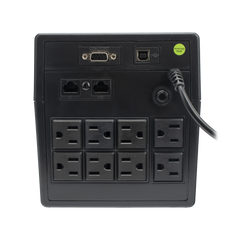 UPS 1000VA/600 W Línea Interactiva 120Vca / 8 tomas 5-15R (6 Respaldadas) / Regulación de Voltaje / Protección RJ45
