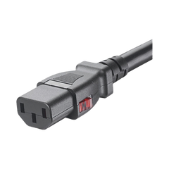 Cable de Alimentación Eléctrica Con Bloqueo de Seguridad, de IEC C14 a IEC C13, 1.2 Metros de Largo, Color Negro, Paquete de 10 Piezas