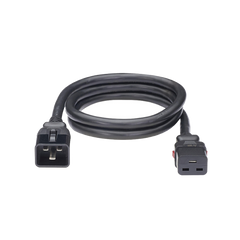 Cable de Alimentación Eléctrica Con Bloqueo de Seguridad, de IEC C20 a IEC C19, 60 cm de Largo, Color Negro, Paquete de 10 Piezas