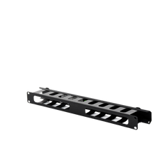 Organizador de Cables Horizontal de 1U para Rack de 19" con Cubierta Metálica