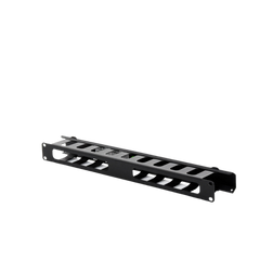 Organizador de Cables Horizontal de 1U para Rack de 19" con Cubierta Metálica