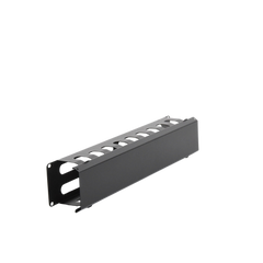 Organizador de Cables Horizontal de 2U para Rack de 19" con Cubierta Metálica