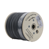 Carrete de 2 km de Fibra Óptica Drop Plana, Interior/Exterior G.657A2 Monomodo de 2 hilos (bifibra), Dieléctrica, Forro Negro, (No Soporta Conectores Mecánicos)