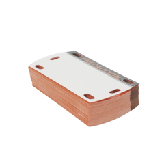 Etiqueta Autolaminada para Identificación de Fibra Óptica Paquete de 25 Piezas, Para Uso Interior/Exterior, Dimensiones de 90 x 50 mm (3.54 x 1.97 Pulgadas), Color Negro con Naranja