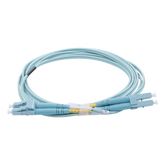 Jumper de Fibra Óptica Multimodo OM4 50/125 LC-LC OFNR (Riser), 2.0 mm, Dúplex, Aqua, 2 metros