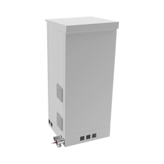 Gabinete de Piso para Exterior con Ventiladores y Termostato con Rack de 19" de 16 U + Espacio para Baterías, Se envía el Gabinete Armado.