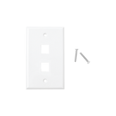 Placa de pared de 2 puertos, Keystone, Color Blanco