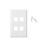 Placa de pared de 4 puertos, Keystone, Color Blanco
