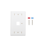 Placa de pared de 1 puerto, Keystone, con espacio para etiqueta, Color Blanco