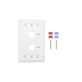 Placa de pared de 2 puertos, Keystone, con espacio para etiqueta, Color Blanco