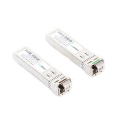 Transceptores Ópticos Industriales Bidireccionales SFP+ (Mini-Gbic) / Monomodo 1270 & 1330 nm / 10 Gbps / 10GBASE / Conector LC/UPC Simplex / DDM / Hasta 5 km / 2 Piezas