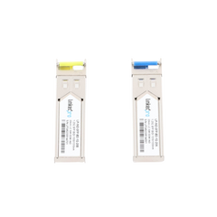 Transceptores Ópticos Industriales Bidireccionales SFP (Mini-Gbic) / Monomodo 1310 & 1550 nm / 1.25 Gbps / 1000BASE-BX / Conector LC/UPC Simplex / DDM / Hasta 20 km / 2 Piezas