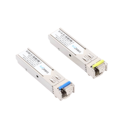 Transceptores Ópticos Industriales Bidireccionales SFP (Mini-Gbic) / Monomodo 1310 & 1550 nm / 1.25 Gbps / 1000BASE-BX / Conector LC/UPC Simplex / DDM / Hasta 5 km / 2 Piezas