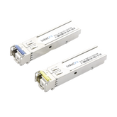 Transceptores Ópticos Industriales Bidireccionales SFP (Mini-Gbic) / Monomodo 1310 & 1550 nm / 1.25 Gbps / 1000BASE-BX / Conector LC/UPC Simplex / DDM / Hasta 5 km / 2 Piezas