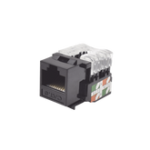 Módulo Jack Keystone Cat6 con terminación 110 (Punchdown) para faceplate - Color Negro