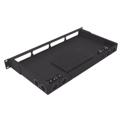 Distribuidor de fibra óptica vacio 19in, Acepta 4 placas Acopladoras de Linkedpro, hasta 24 fibras, 1UR, Incluye charola de empalme
