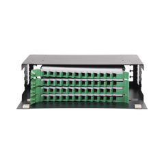 Distribuidor de Fibra Óptica con bandejas deslizables, vacío, 19in, acepta 48 adaptadores "LC Duplex" o "LC Simplex" o 48 "SC" Simplex, 3U