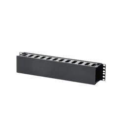 Organizador de Cables Horizontal de 2U para Rack de 19", Fabricado en Polímero Resistente a Deformaciones y Rayones