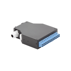 Distribuidor de Fibra Óptica Para Riel Din, 12 acopladores LC/UPC Duplex Monomodo con Charola de Empalme