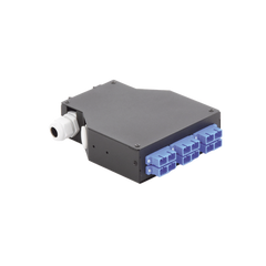 Distribuidor de Fibra óptica para Riel Din, 6 Acopladores SC/UPC Duplex Monomodo con Charola de Empalme