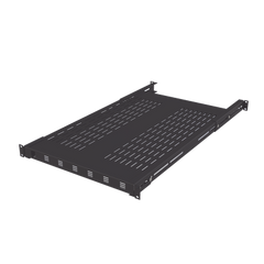 Charola Ventilada para Soportar Equipos en Rack, Profundidad Ajustable de 495 a 965 mm, 1U, Color Negro