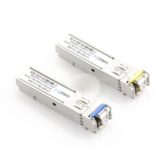 Transceptores Ópticos Bidireccionales SFP (Mini-Gbic) / Monomodo 1310 & 1550 nm / 1.25 Gbps / 1000BASE-BX / Conector LC/UPC Simplex / DDM / Hasta 20 km / 2 Piezas