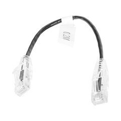 Cable de Parcheo Slim UTP Cat6 - 20 cm Negro Diámetro Reducido (28 AWG)