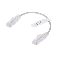 Cable de Parcheo Slim UTP Cat6 - 20 cm (7.87 Pulgadas) Gris Diámetro Reducido (28 AWG)
