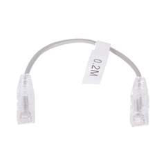 Cable de Parcheo Slim UTP Cat6 - 20 cm (7.87 Pulgadas) Gris Diámetro Reducido (28 AWG)