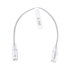 Cable de Parcheo Slim UTP Cat6 - 30 cm Gris Diámetro Reducido (28 AWG)