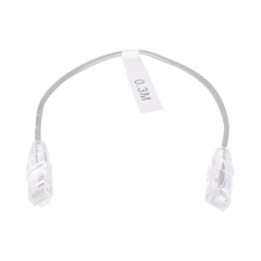 Cable de Parcheo Slim UTP Cat6 - 30 cm (11.81 Pulgadas) Gris Diámetro Reducido (28 AWG)